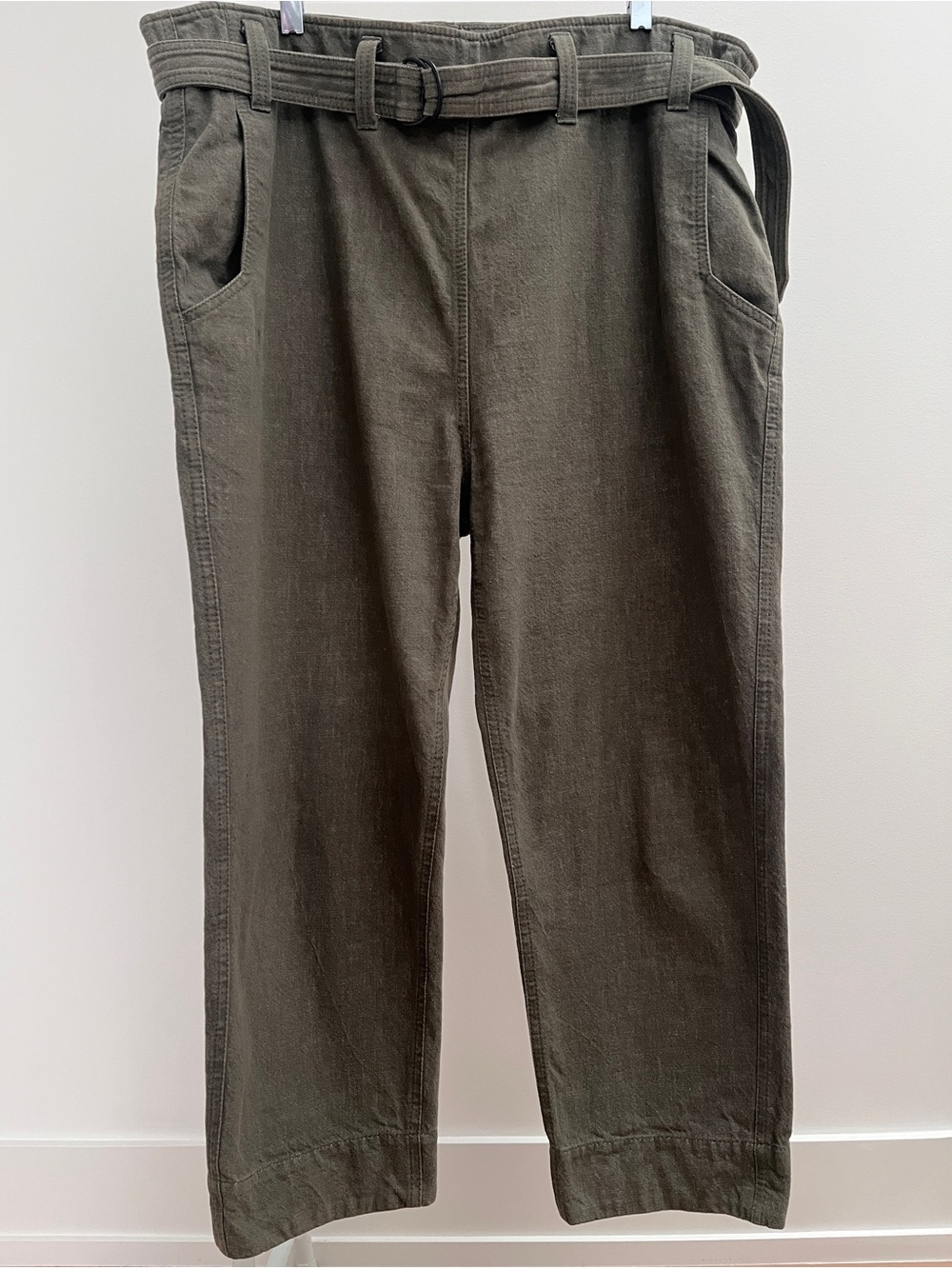 Brunello Cucinelli belted pull on pant 10 waist belt cotton twill denim timeless - Picture 2 of 9